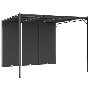 vidaXL havepavillon med gardin 3x3x2,25m antracitgr&aring;