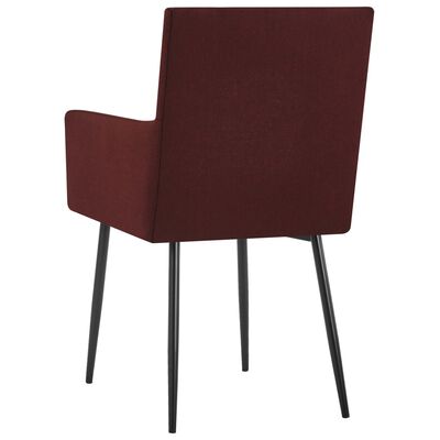 vidaXL spisebordsstole med armlæn 2 stk. stof vinrød