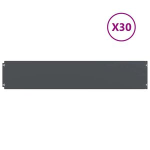 vidaXL Pl&aelig;nekant 30 stk. 20 x 103 cm Koldvalset st&aring;l Antracit