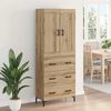 vidaXL Highboard med skuffe 2 pcs Artisan Egetr&aelig; Konstrueret tr&aelig;