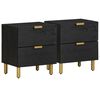 vidaXL sengeborde 2 stk. 40x33x46 cm massivt mangotr&aelig; sort