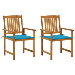 vidaXL havestole med hynder 2 stk. massivt akacietr&aelig;