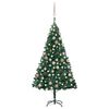 vidaXL kunstigt juletr&aelig; med lys og kugles&aelig;t 120 cm PVC gr&oslash;n