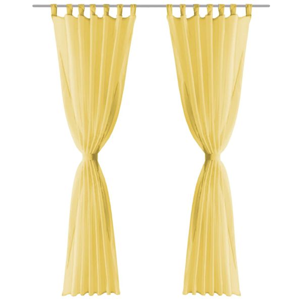 vidaXL voile-gardiner 2 stk. 140x175 cm gul