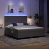 vidaXL LED Box Spring Bed Lys Gr&aring; og Hvid 180 x 200 cm Velourstof