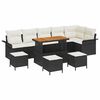 vidaXL Havesofa S&aelig;t 10 stk. Sort polyrattan