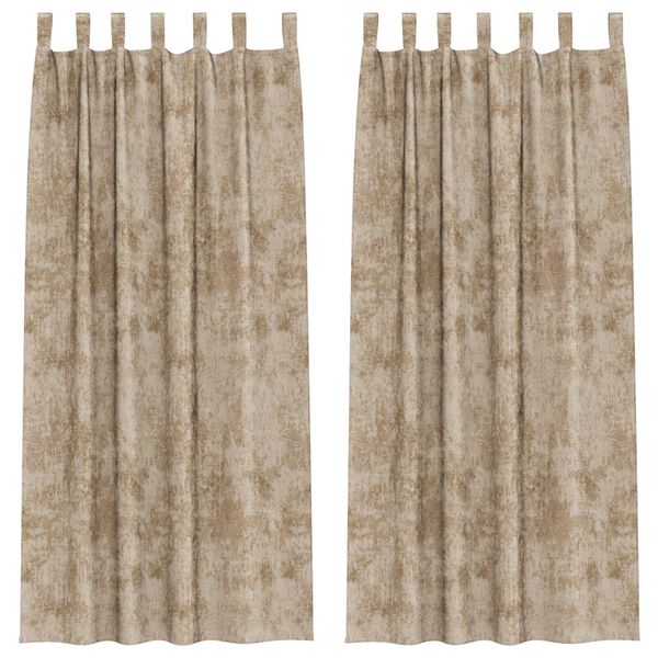 vidaXL Velour Gardiner 2 pcs champagnefarvet 260 x 140 cm Fløjl
