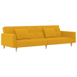 vidaXL 2-personers sovesofa med 2 puder stof gul