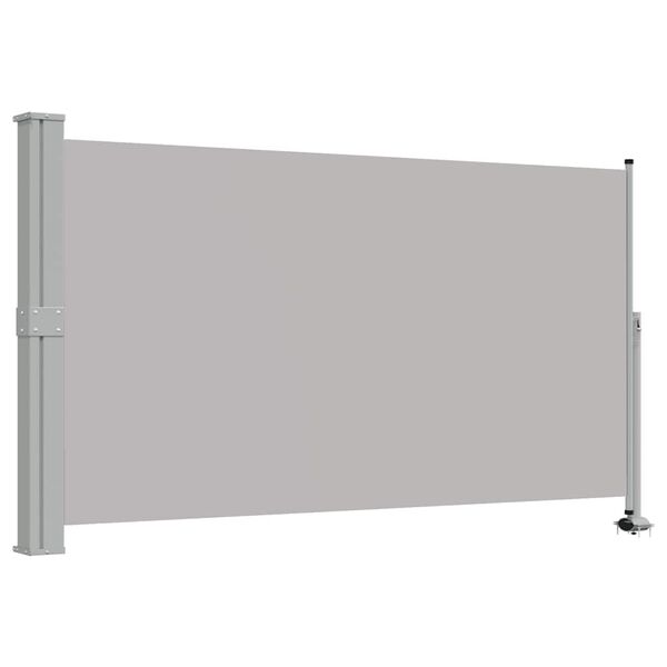 vidaXL sammenrullelig sidemarkise til terrassen 140x300 cm grå