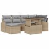 vidaXL Havesofa S&aelig;t 7 stk. Beige og lys gr&aring; polyrattan