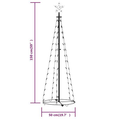 vidaXL kegleformet juletræ 84 LED'er 50x150 cm kold hvid