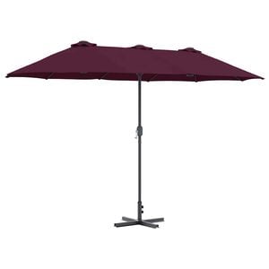 vidaXL Havesol 370 x 197 x 239 cm Polyester og Aluminium Bordeaux R&oslash;d