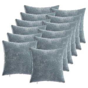vidaXL Pudebetr&aelig;k 12 stk. HEERLEN Lysebl&aring; 40 x 40 cm Chenille Stof