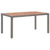 vidaXL havebord 150x90x75 cm polyrattan og massivt akacietr&aelig; gr&aring;