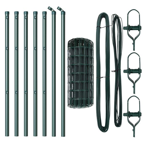 vidaXL Hegn med post Gr&oslash;n 0,6 x 10 m St&aring;l og PVC