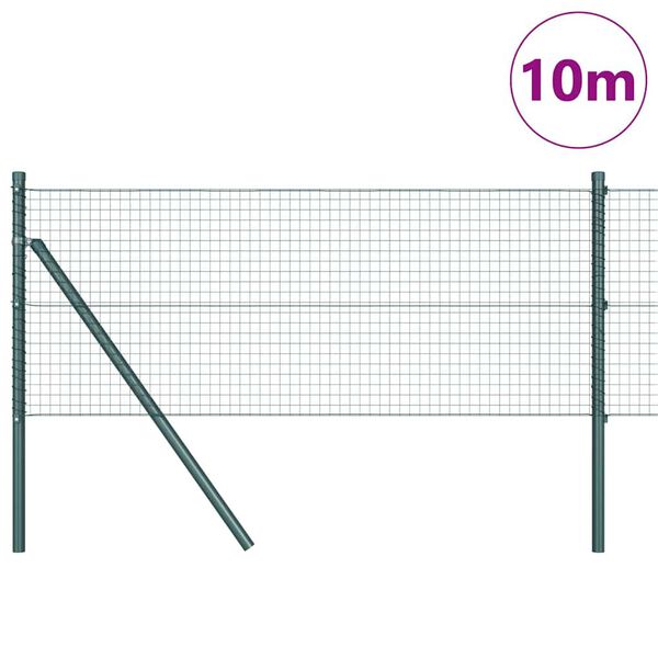 vidaXL Hegnsp&aelig;l Gr&oslash;n 10 x 0,8 m (25 x 25 mm net) St&aring;l og PVC