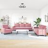 vidaXL sofasæt 3 dele med hynder velour lyserød