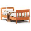 vidaXL sengeramme uden madras 75x190 cm massivt fyrretr&aelig; gyldenbrun