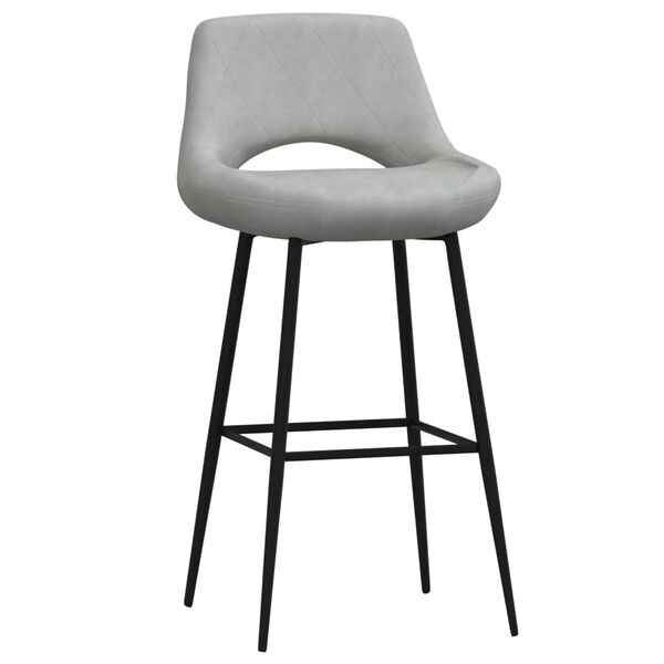 vidaXL barstol fl&oslash;jl lysegr&aring;