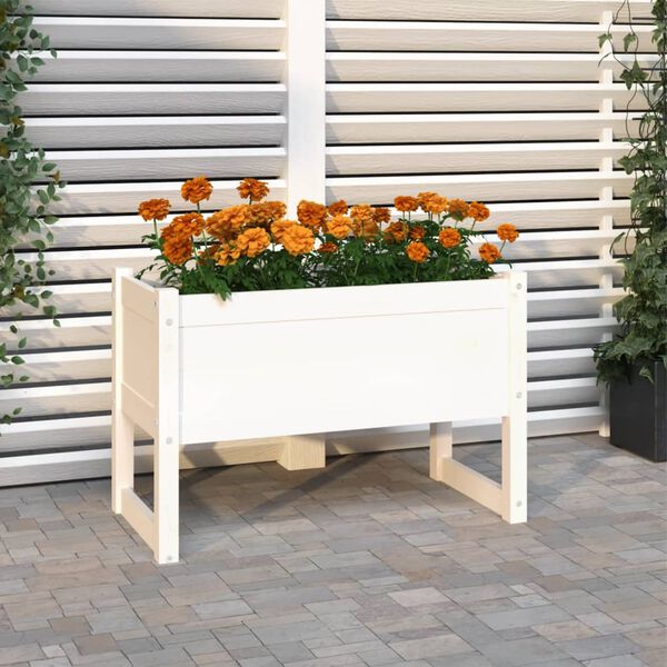 vidaXL plantekasse 78x40x52 cm massivt fyrretr&aelig; hvid