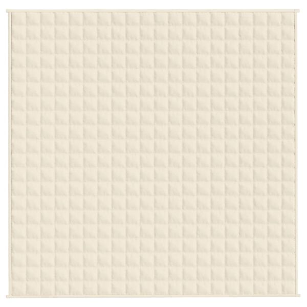 vidaXL tyngdetæppe 200x200 cm 13 kg stof lys cremefarve
