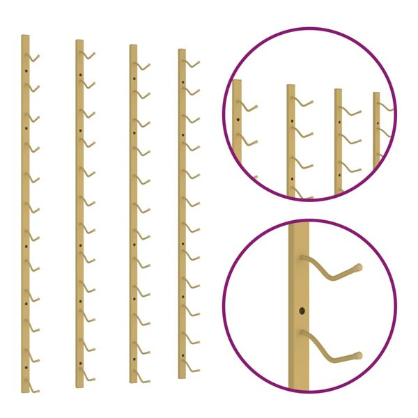 vidaXL v&aelig;gh&aelig;ngte vinreoler 2 stk. til 12 flasker jern guldfarvet