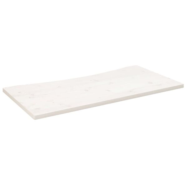 vidaXL skrivebordsplade 100x50x2,5 cm massivt fyrretr&aelig; hvid
