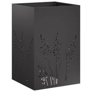 vidaXL Have Blomsterkrukke Sort 50 x 50 x 75 cm Koldvalset st&aring;l