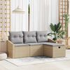 vidaXL Sofa Sæt med pude med opbevaring 4 pcs Beige polyrattan