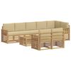 vidaXL Udend&oslash;rs sofagruppe 9 stk. Hvid og Beige Polyester