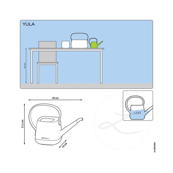 LECHUZA vandkande YULA 1,7 l halvblank hvid og gr&aring;brun