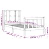 vidaXL sengeramme med sengegavl 90x190 cm massivt træ sort