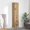 vidaXL Highboard Artisan Egetr&aelig; 34,5 x 34 x 180 cm Konstrueret tr&aelig;