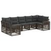 vidaXL Havesofa S&aelig;t 7 stk. 7-Antal s&aelig;der Gr&aring; og M&oslash;rkegr&aring; polyrattan