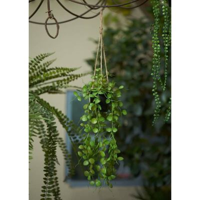 Emerald kunstig hængende ceropegiabusk i potte 50 cm
