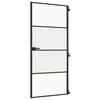 vidaXL d&oslash;r 93x201,5 cm h&aelig;rdet glas og aluminium sort