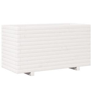 vidaXL plantekasse 90x40x49,5 cm massivt fyrretr&aelig; hvid