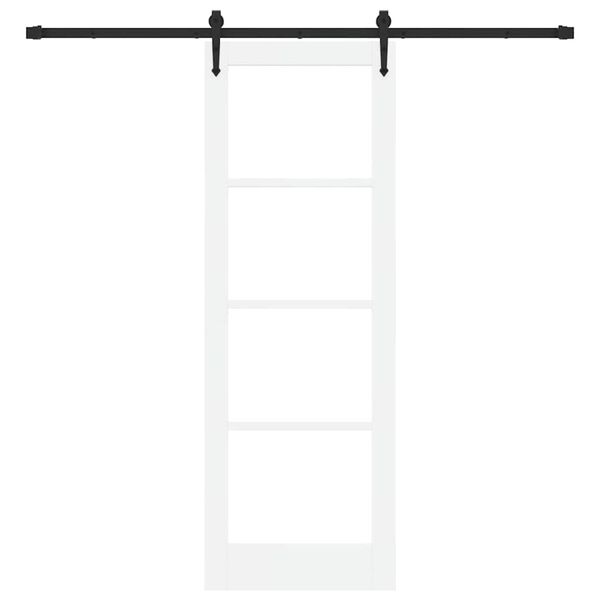 vidaXL Skydedør ORKDAL Hvid 73,5 x 211 cm Massivt fyrretræ og glas