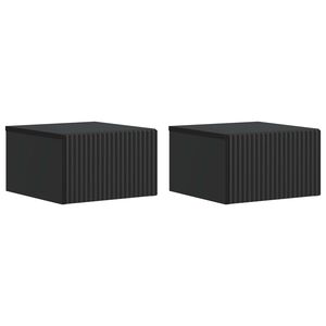 vidaXL V&aelig;gh&aelig;ngt Natbord 2 pcs Sort 33 x 34,5 x 20 cm Konstrueret tr&aelig;