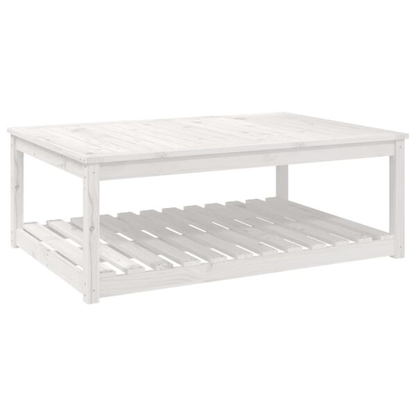 vidaXL havebord 121x82,5x45 cm massivt fyrretr&aelig; hvid
