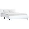 vidaXL sengestel med LED 140x200 cm kunstlæder hvid