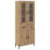 vidaXL Highboard Artisan Egetr&aelig; 69,5 x 34 x 180 cm Konstrueret tr&aelig;