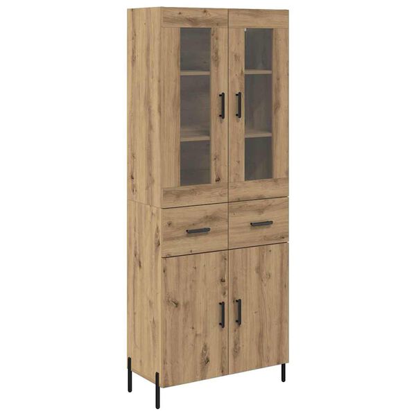 vidaXL Highboard Artisan Egetr&aelig; 69,5 x 34 x 180 cm Konstrueret tr&aelig;