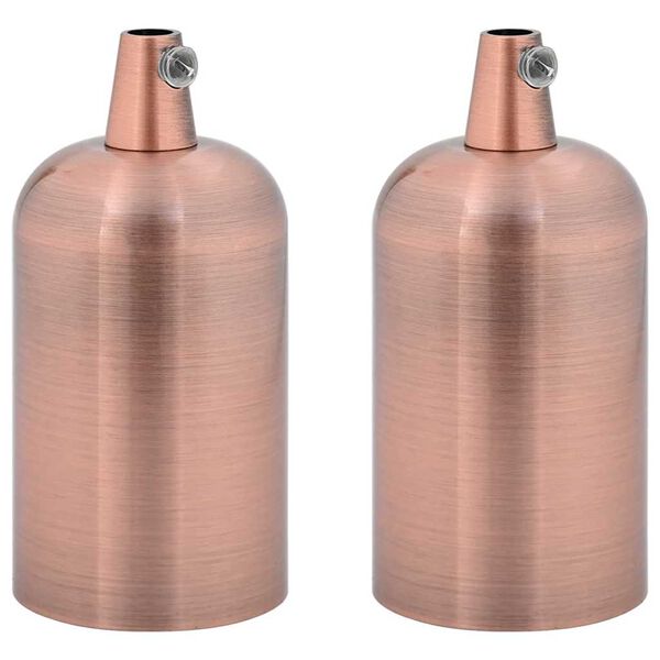 vidaXL lampeholdere 2 stk r&oslash;d bronze E27