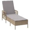 vidaXL Solstol polyrattan Beige og lys gr&aring;