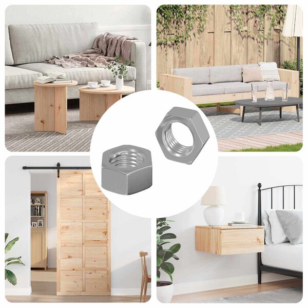 vidaXL Sekskantm&oslash;trik Ensfarvet 2 pcs S&oslash;lv M6 Jern