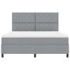 vidaXL Box spring seng med LED-lysstrimler Lysegr&aring; 180 x 200 cm Stof