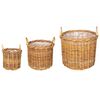 vidaXL Plantekurv GENDT 3 stk. Naturlig Brun Kubu rattan