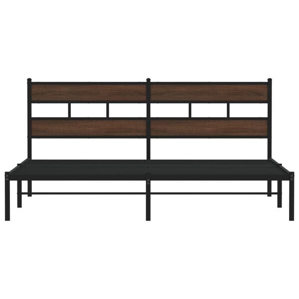 vidaXL sengeramme m. sengegavl 190x200 cm uden madras brunt eg