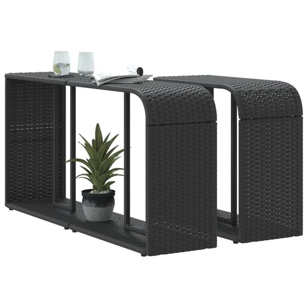 vidaXL opbevaringshylder 2 stk. sort polyrattan